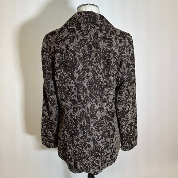 NWD Coldwater Creek Brown Floral Printed Tweed Blazer Suit Jacket Womens Size 12 - Picture 5 of 12